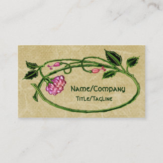 Carte De Visite Art floral rose Nouveau