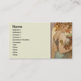 Carte De Visite Art Nouveau Femme Mucha Belle