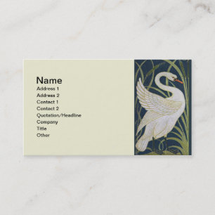 Carte De Visite Art Nouveau Swan Deux Swans