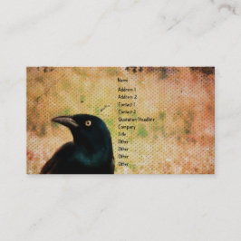 Carte De Visite Art numérique d'oiseaux de Grackle