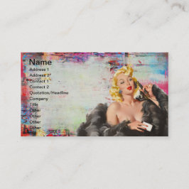 Carte De Visite Art numérique Vintage Pinup Grunge