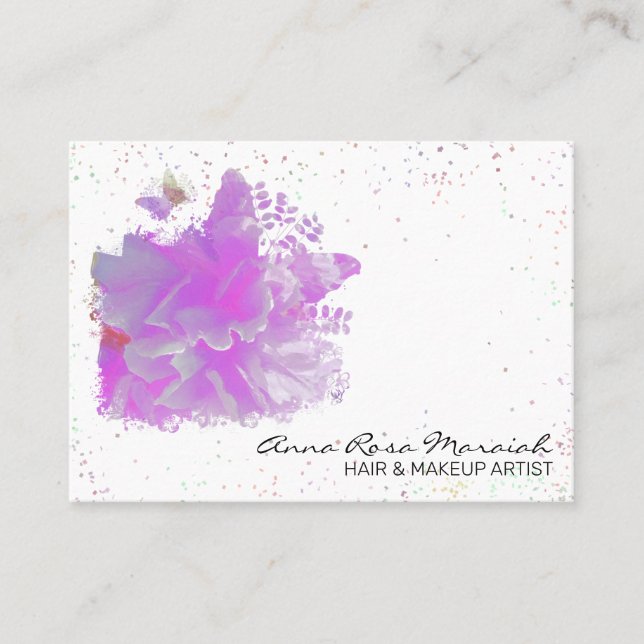 Carte De Visite *~* Art Pink Peony Peony Papillon Art AR3 (Devant)