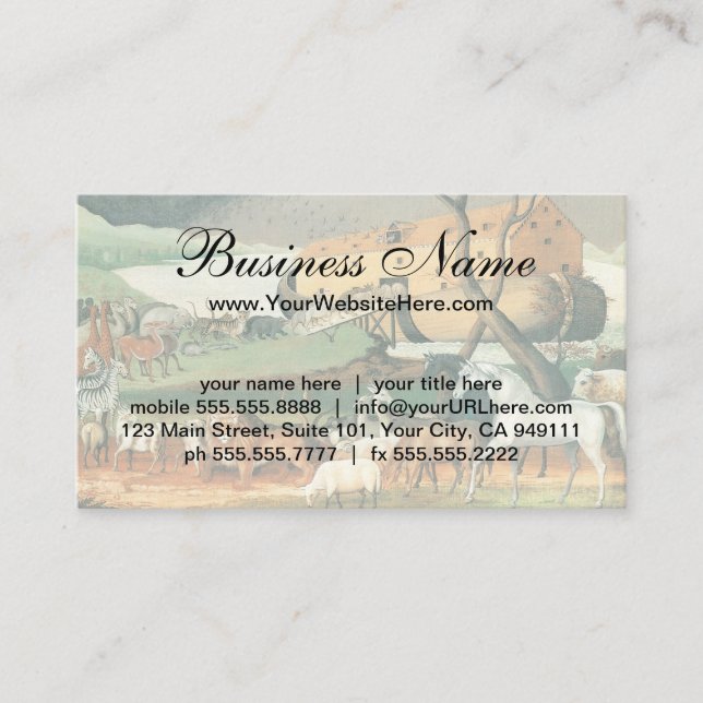 Carte De Visite Art populaire vintage, Arche de Noé par Edward Hic (Devant)