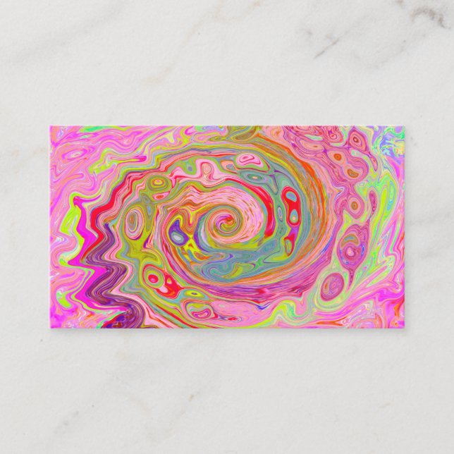 Carte De Visite Art Super rétro rose, jaune et magenta (Devant)