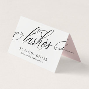 Carte De Visite Art tourbillonnant Script Lash Artist Aftercare
