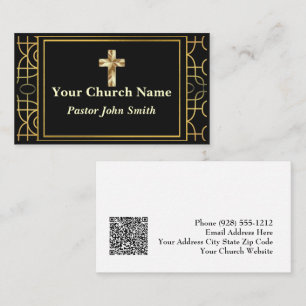 Carte De Visite ArtDeco Church Pastor Gold Bordure