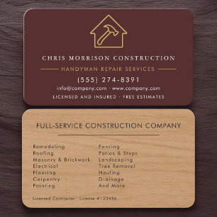 Carte de visite artisan Bourgogne bois rénovation