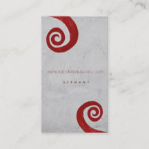 Carte de visite artisanale en spirale rouge en dét
