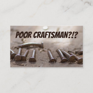 Carte De Visite Artisanat amusant pour les artisans pauvres spécia