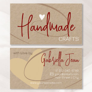 Carte De Visite Artisanat artisanal Calligraphie Signature Coeur r
