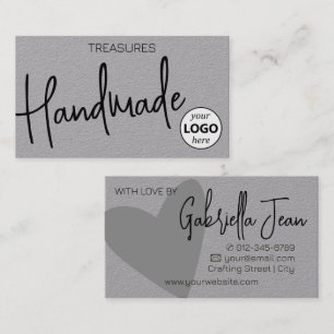 Carte De Visite Artisanat artisanal gris chic Simple propre logo K