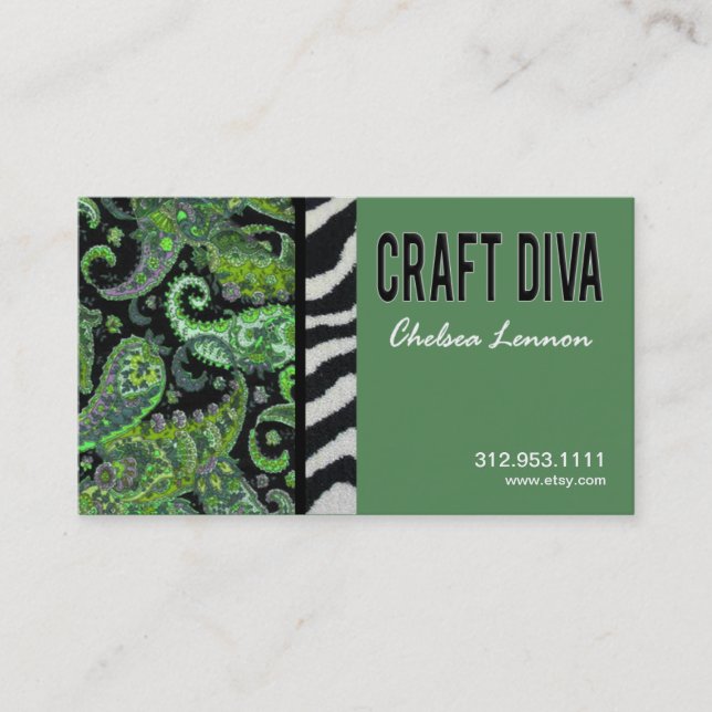 Carte De Visite Artisanat d'artiste de diva de métier tricotant (Devant)
