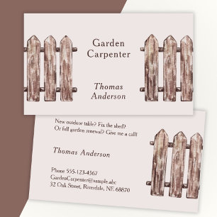 Carte De Visite Artisans Brown en Brown avec clôture