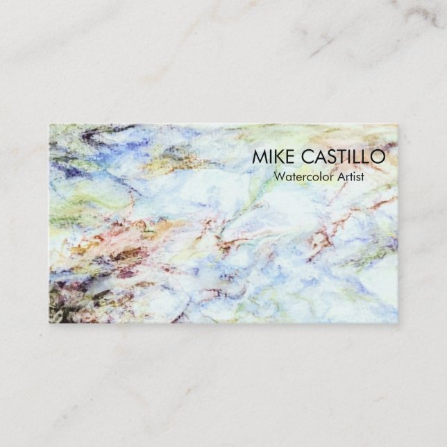 Carte De Visite Artiste Abstrait de l'aquarelle de la Terre (Devant)
