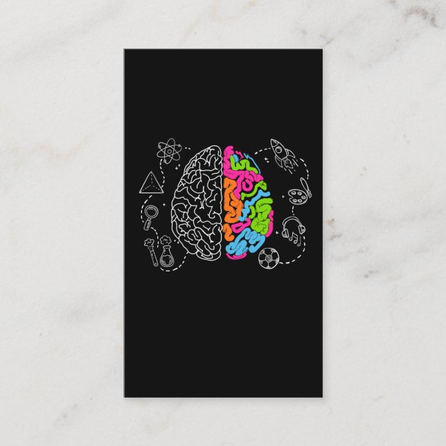 Carte De Visite Artiste artistique unique en couleur du cerveau (Devant)