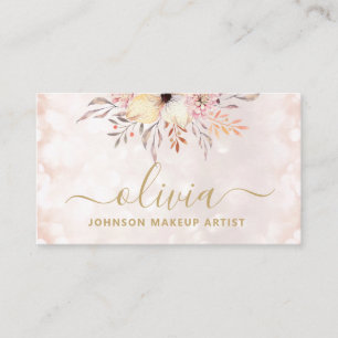 Carte De Visite Artiste branché de maquillage en glam rose rose-b