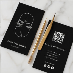 Carte De Visite Artiste de Cils de Luxe Code QR de Studio de Ci