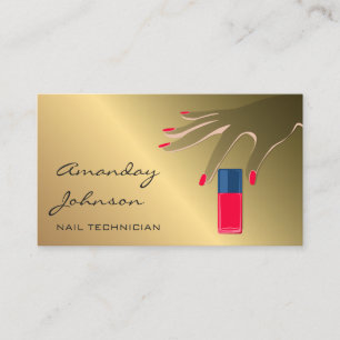 Carte De Visite Artiste de clous Moderne Manicure Rouge Pedicure G