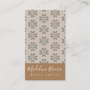 Carte De Visite Artiste de henna mandala boho macramé yoga 