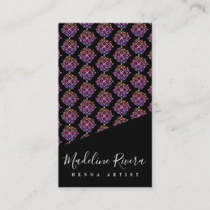 Carte De Visite Artiste de Henna Mandala Coloré Motif de Yoga Macr
