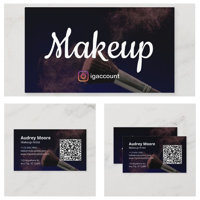 Carte De Visite Artiste de maquillage (Girly Makeup Artist Business Card
)
