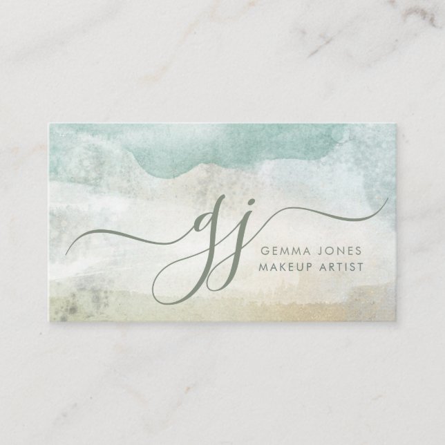 Carte De Visite Artiste de maquillage aquarelle Abstraite (Devant)