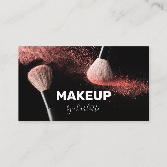 Carte De Visite Artiste de maquillage Arrière - plan photo (Devant)