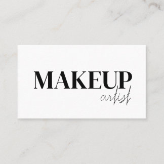 Carte De Visite Artiste de maquillage Code QR noir & blanc élégant