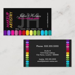 Carte De Visite Artiste de maquillage coloré