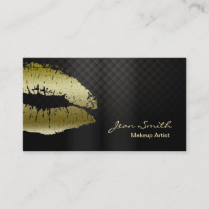 Carte De Visite Artiste de maquillage de lèvres Gold de luxe
