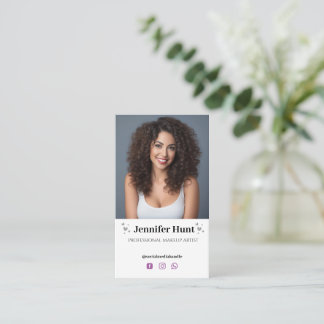 Carte De Visite Artiste de maquillage de médias sociaux minimalist