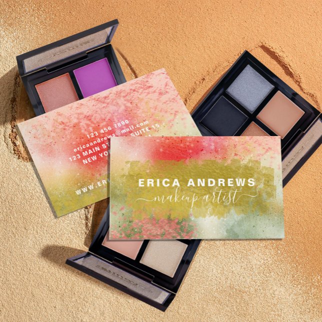 Carte De Visite Artiste de maquillage de script de calligraphie Ab (Créateur téléchargé)