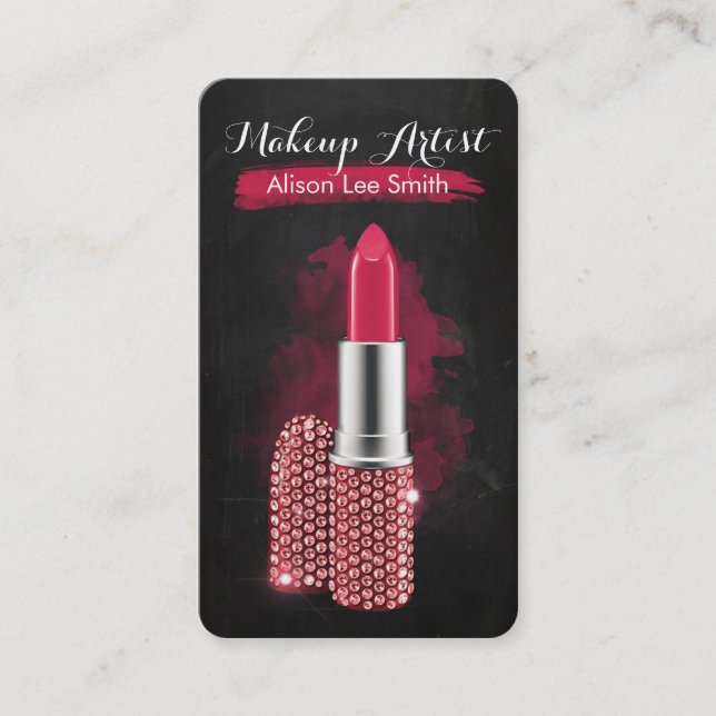 Carte De Visite Artiste de maquillage / Diamants Sparkle Lipstick (Devant)