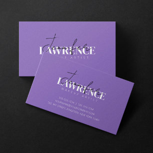 Carte De Visite Artiste de Maquillage Élégant Minimaliste Violet T