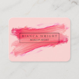 Carte De Visite Artiste de maquillage en pinceau rose