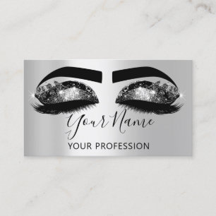 Carte De Visite Artiste de maquillage Eyelash Microblading Silver