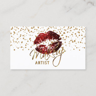 Carte De Visite Artiste de maquillage Golden Confetti & Cinnamon L