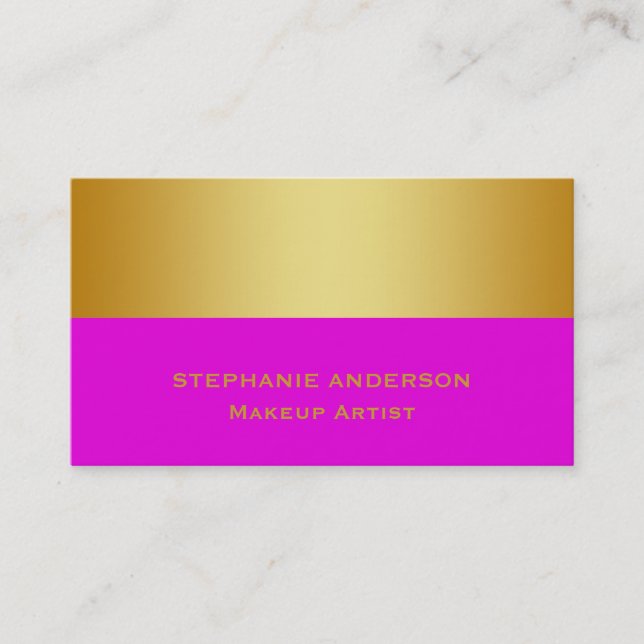 Carte De Visite Artiste de maquillage Gras et Élégant Purple Gold (Devant)