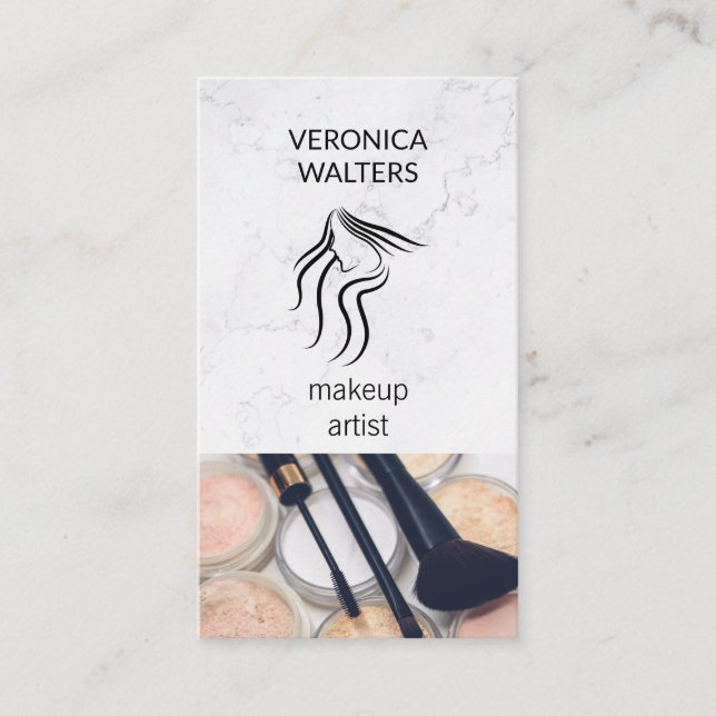 Carte De Visite Artiste de maquillage | Kit maquillage | Beauticia (Devant)