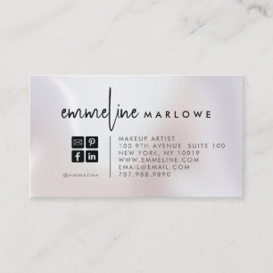 Carte De Visite Artiste de maquillage minimaliste moderne Pearl