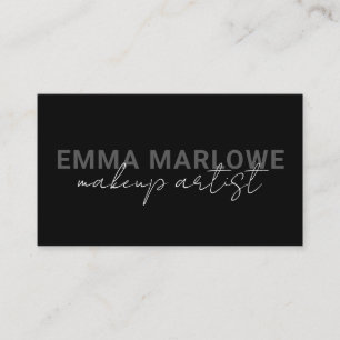 Carte De Visite Artiste de maquillage moderne chic noir