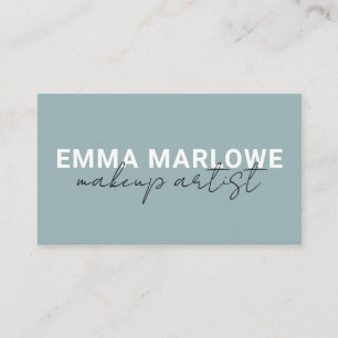 Carte De Visite Artiste de maquillage moderne Dusty Blue Green