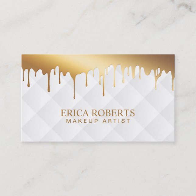 Carte De Visite Artiste de maquillage Moderne Gold Drift Salon Spa (Devant)