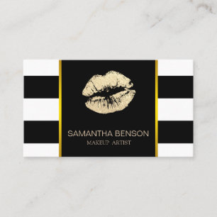 Carte De Visite Artiste de maquillage moderne Gold Parties scintil