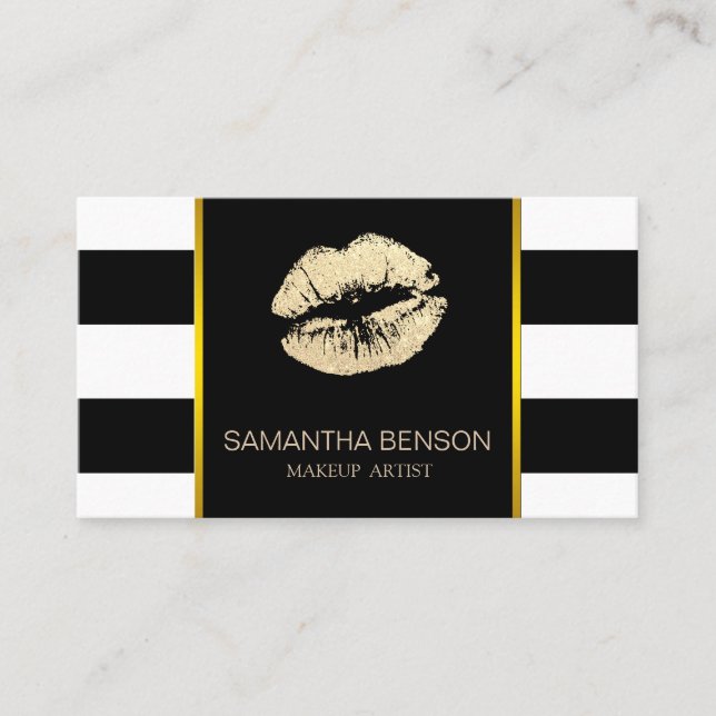 Carte De Visite Artiste de maquillage moderne Gold Parties scintil (Devant)