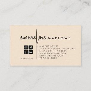 Carte De Visite Artiste de maquillage moderne Pearl Blush