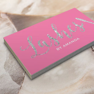 Carte De Visite Artiste de maquillage moderne Pink & Silver