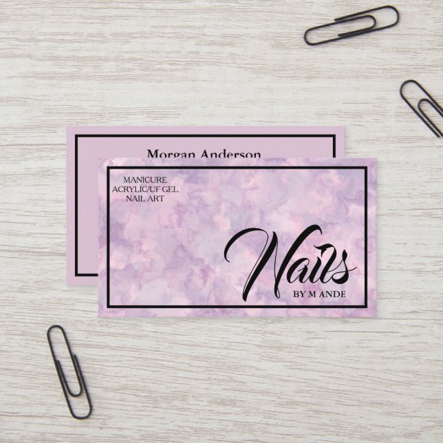 Carte De Visite Artiste de maquillage moderne professionnel des cl (Devant/Arrière en situation)
