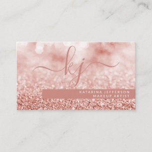 Carte De Visite Artiste de maquillage moderne Rose Parties scintil