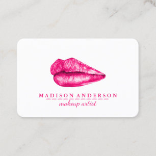Carte De Visite Artiste de maquillage moderne Salon Rose Lips